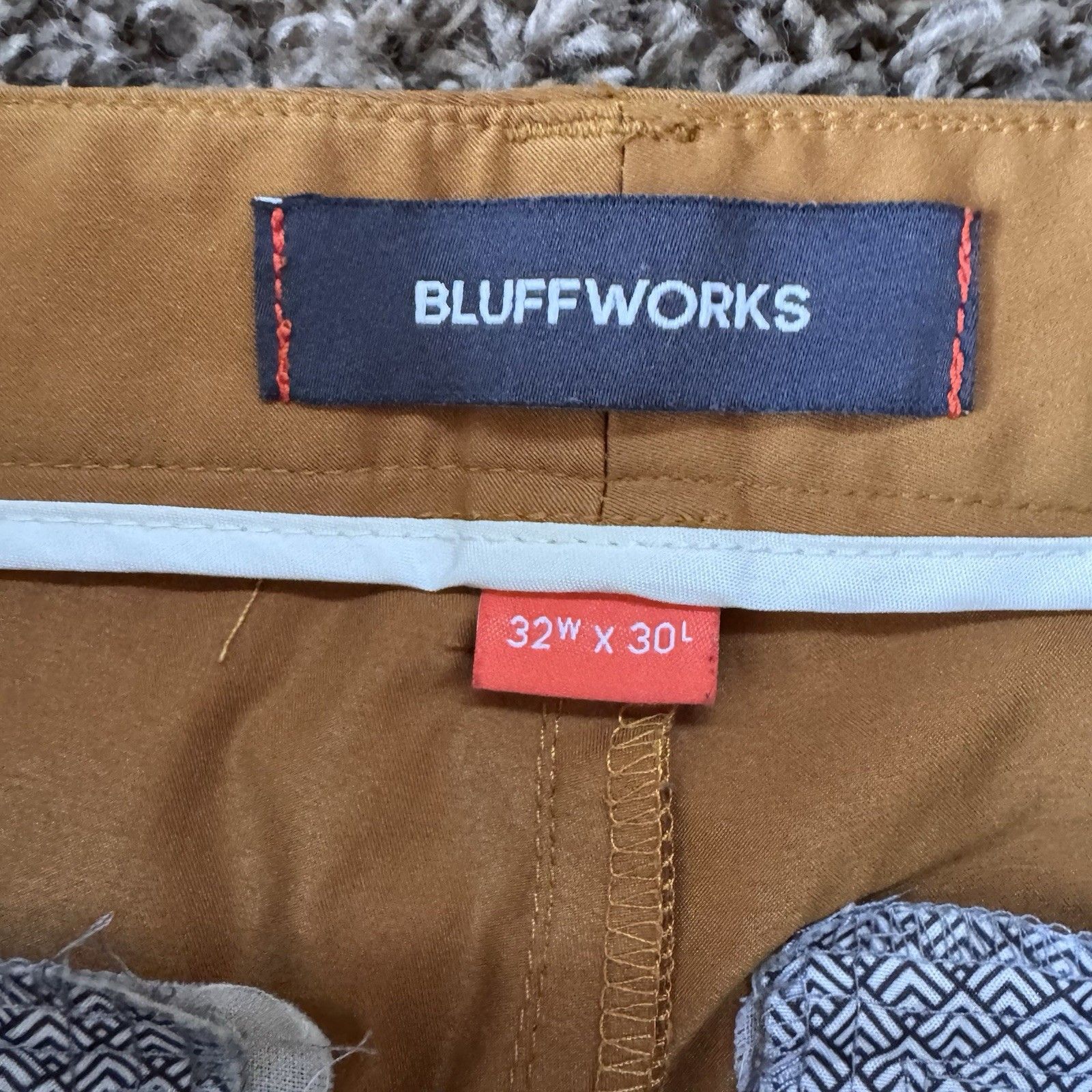 Bluffworks Chino Pants Mens 32x30 Yellow Tan Regular Fit Travel Technical Gorp — image 3 of 7
